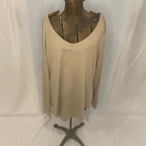 Khaki 3/4 sleeve tunic blouse